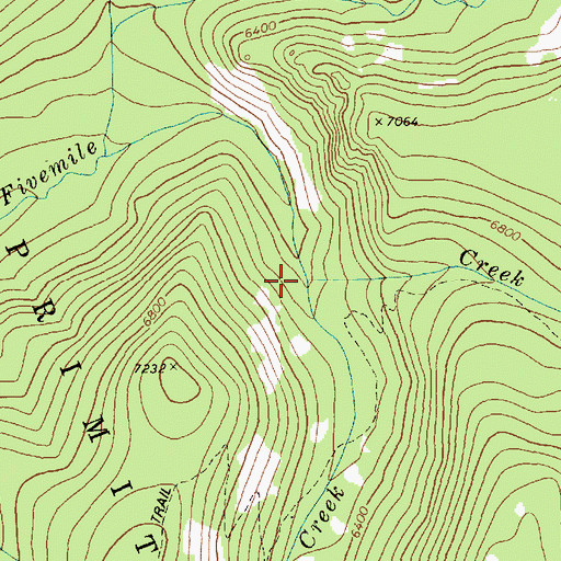 Topographic Map of Hen Creek, ID