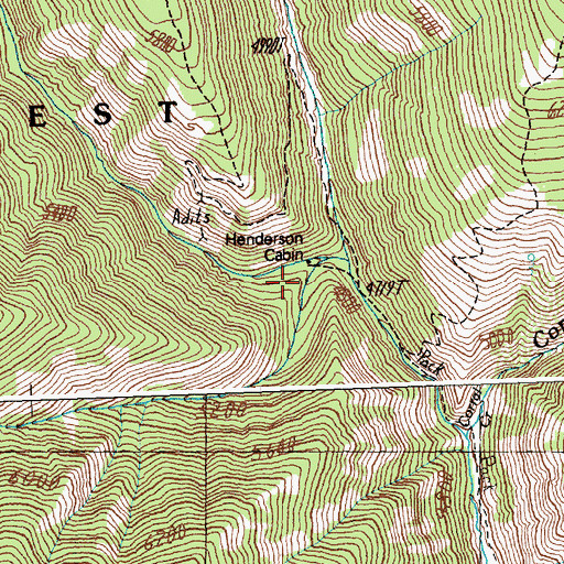 Topographic Map of Henderson Cabin, ID