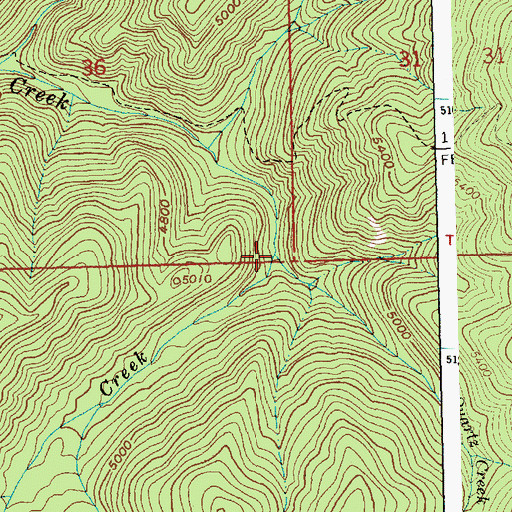 Topographic Map of Henry Creek, ID