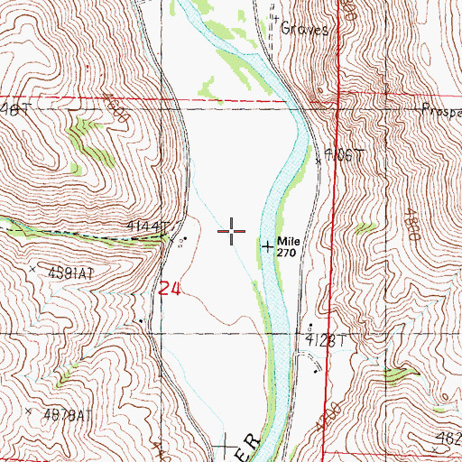 Topographic Map of Henry Creek, ID