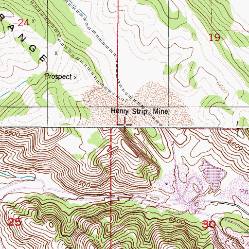 Topographic Map of Henry Mine, ID