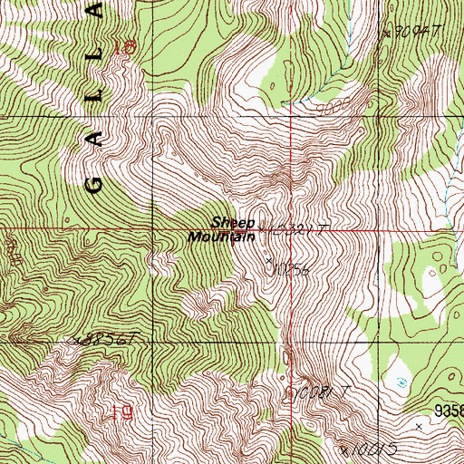 Topographic Map of Henrys Lake Mountains, MT