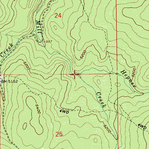 Topographic Map of Hepner Creek, ID
