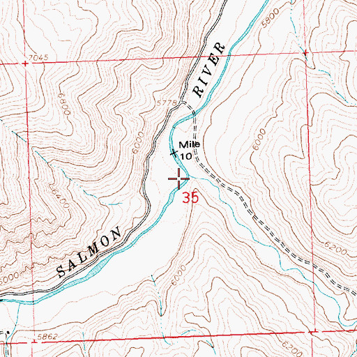 Topographic Map of Herd Creek, ID