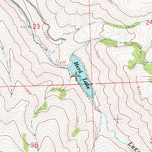 Topographic Map of Herd Lake, ID