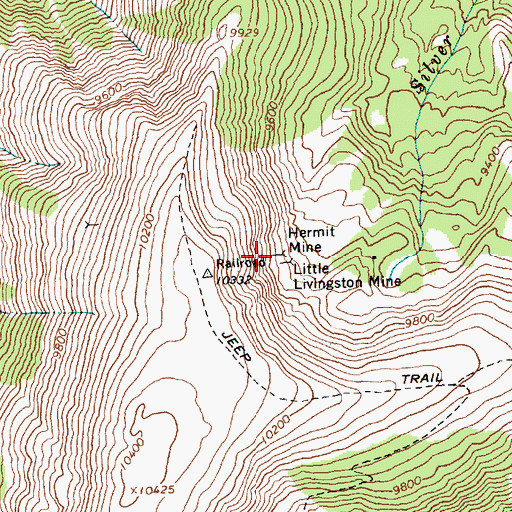 Topographic Map of Hermit Mine, ID