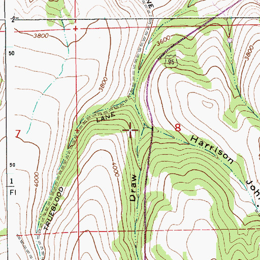 Topographic Map of Hernden Draw, ID