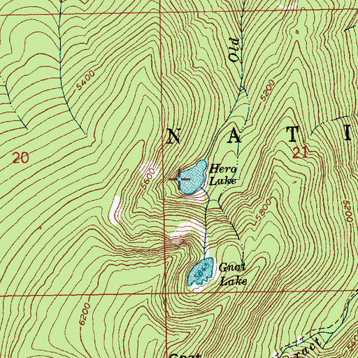 Topographic Map of Hero Lake, ID