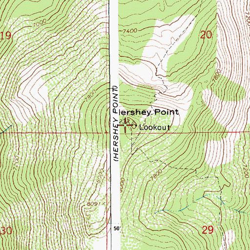 Topographic Map of Hershey Point, ID