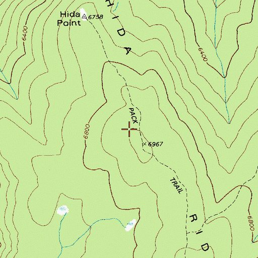 Topographic Map of Hida Ridge, ID