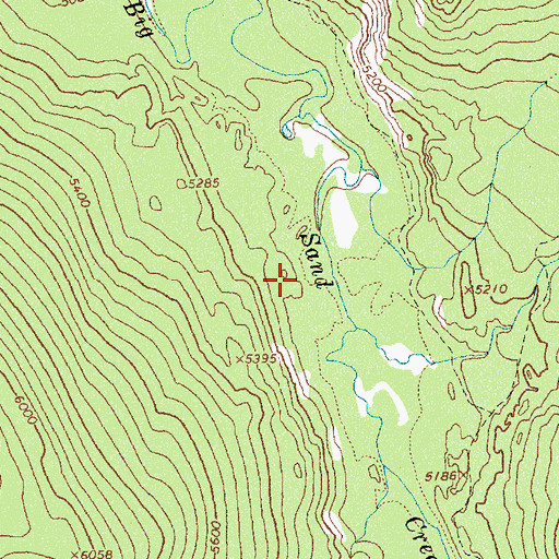 Topographic Map of Hidden Creek, ID