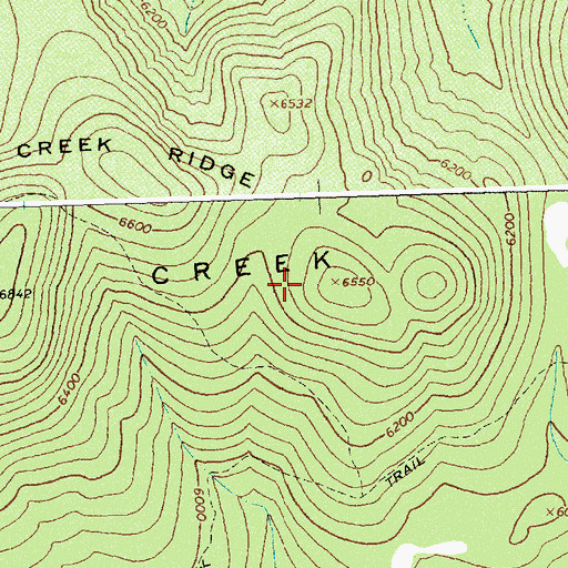 Topographic Map of Hidden Creek Ridge, ID