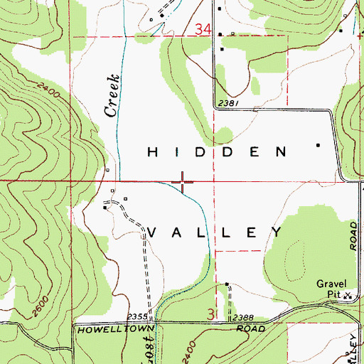 Topographic Map of Hidden Valley, ID