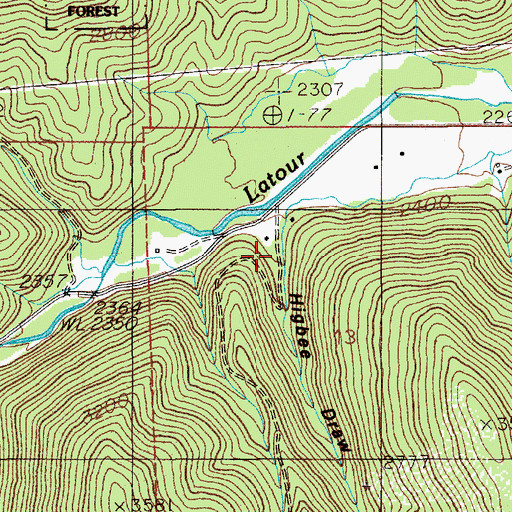 Topographic Map of Higbee Draw, ID