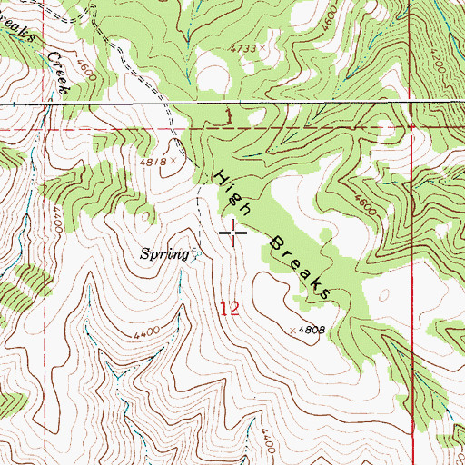 Topographic Map of High Breaks, ID