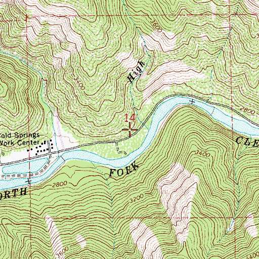 Topographic Map of High Creek, ID