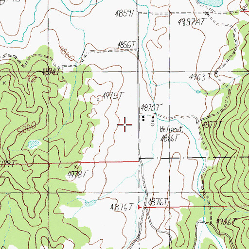 Topographic Map of High Valley Ranger Station, ID