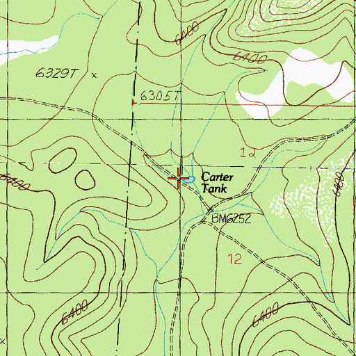 Topographic Map of Carter Tank, AZ