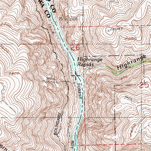 Topographic Map of Highrange Creek, ID