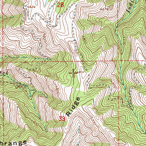 Topographic Map of Highrange Ridge, ID