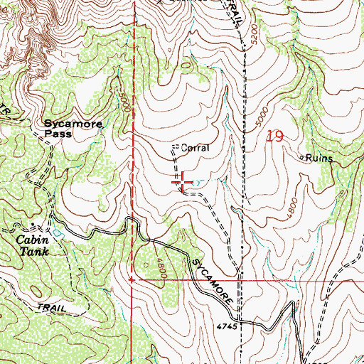 Topographic Map of Casner Mountain Tank, AZ