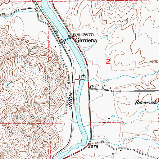 Topographic Map of Hill Creek, ID