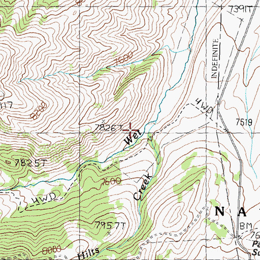 Topographic Map of Hilts Creek, ID