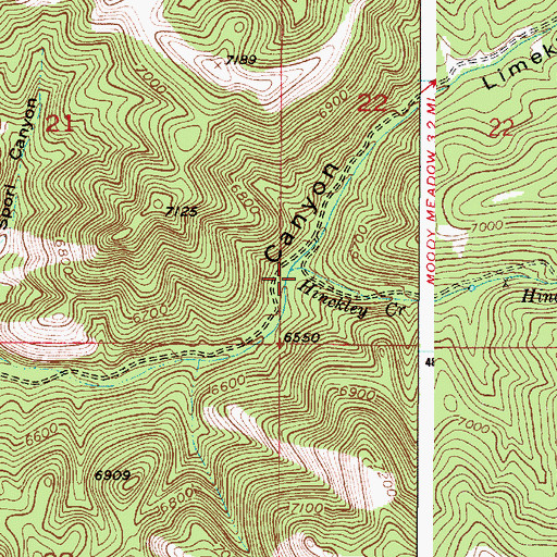 Topographic Map of Hinckley Creek, ID
