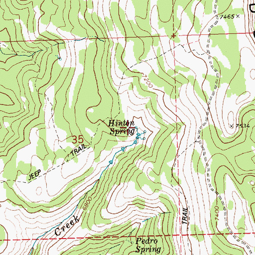Topographic Map of Hinton Spring, ID