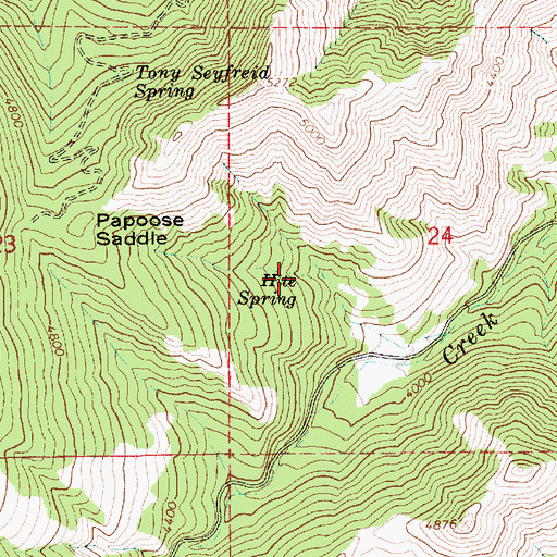 Topographic Map of Hite Spring, ID