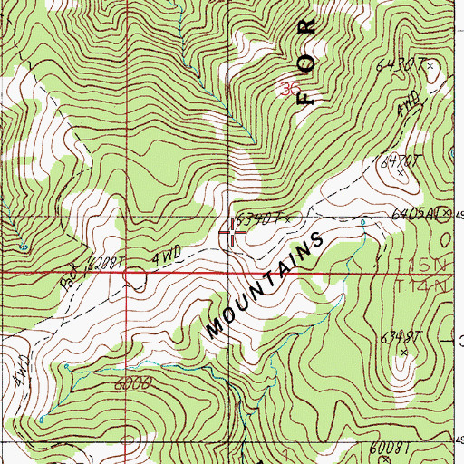 Topographic Map of Hitt Mountains, ID
