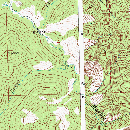 Topographic Map of Hogback Creek, ID