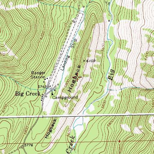 Topographic Map of Hogback Ridge, ID