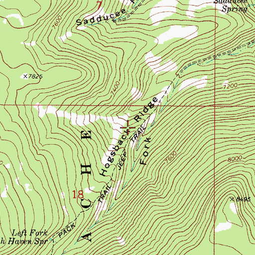 Topographic Map of Hogsback Ridge, ID