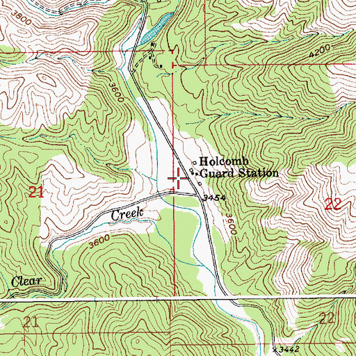 Topographic Map of Holcomb Guard Station, ID