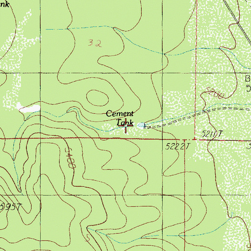 Topographic Map of Cement Tank, AZ