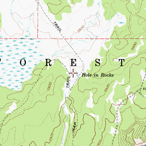 Topographic Map of Hole in Rocks, ID