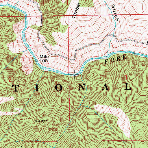 Topographic Map of Hole in the Wall Creek, ID