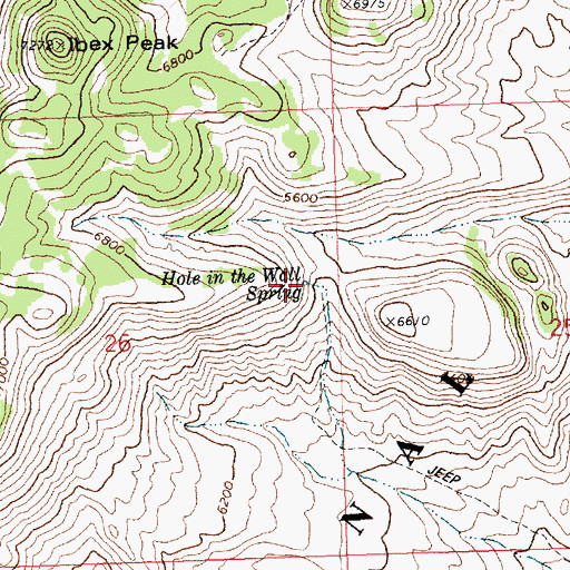 Topographic Map of Hole in the Wall Spring, ID