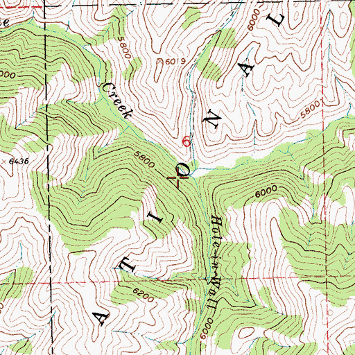 Topographic Map of Hole-In Wall Creek, ID