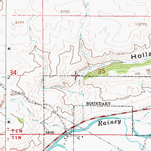Topographic Map of Holland Canyon, ID