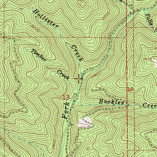 Topographic Map of Hollister Creek, ID