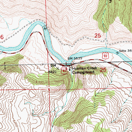 Topographic Map of Holman Creek, ID