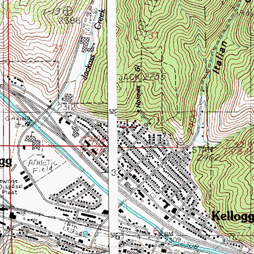 Topographic Map of Holmes Gulch, ID