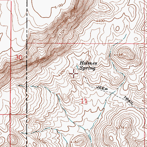 Topographic Map of Holmes Spring, ID