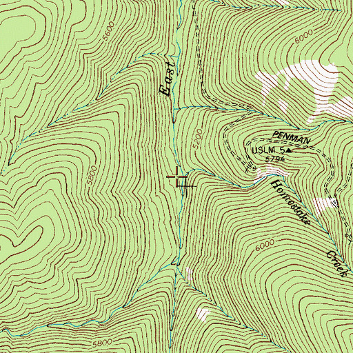 Topographic Map of Homestake Creek, ID