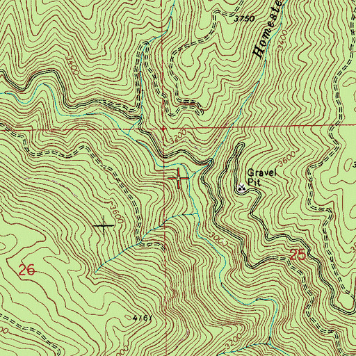 Topographic Map of Homestead Creek, ID