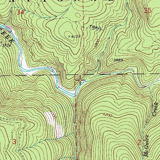 Topographic Map of Homestead Creek, ID