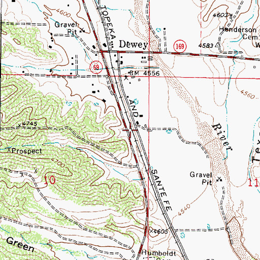 Topographic Map of Cherry Creek Railroad Station, AZ