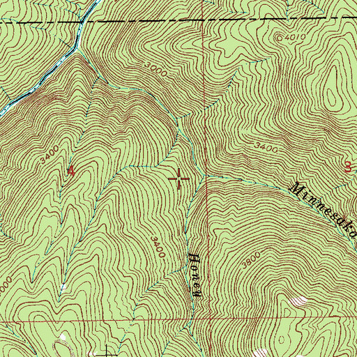 Topographic Map of Honey Creek, ID